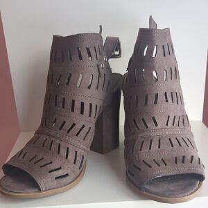Christian Siriano Brown Cutout Heeled Boots